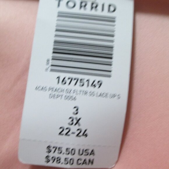 NWT Torrid Peach Pastel Fringe Lace Up Dress Women Size 3X - Picture 4 of 11